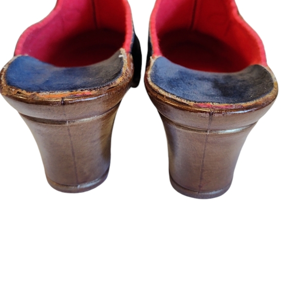 VTG Made in Germany Rohde Blue Suede Mules/Wedges Size Eur 39/US 8 - Picture 7 of 15